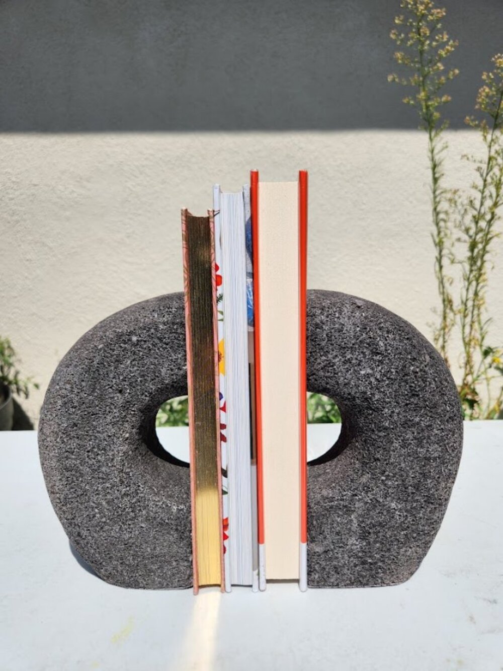 West Elm Lava Stone Bookends Book Ends Rock HEAVY Set of 2 Pair Minimalist